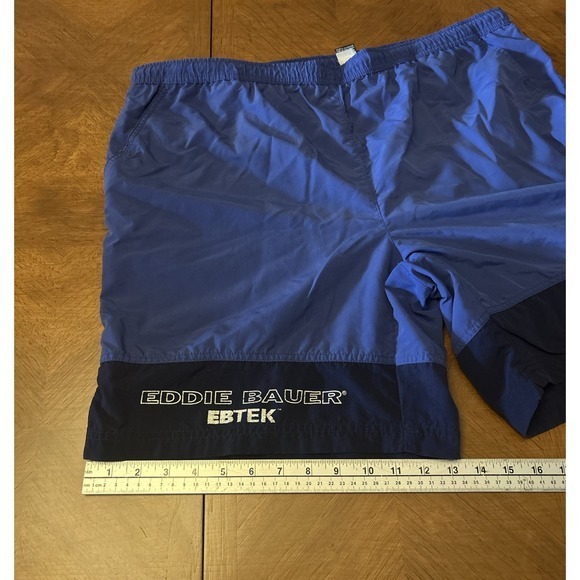 VTG Eddie Bauer EBTEK Men's L Blue Orange Shorts Swimming Trunks CA00665 WPL9647 - Picture 6 of 13